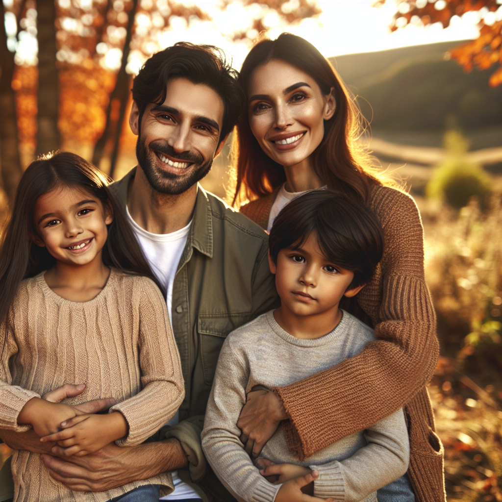 Family portrait in a natural outdoor setting